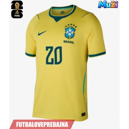 Lacne Muži Futbalové dres Brazília Lucas Paqueta #20 MS 2026 Krátky Rukáv - Domáci